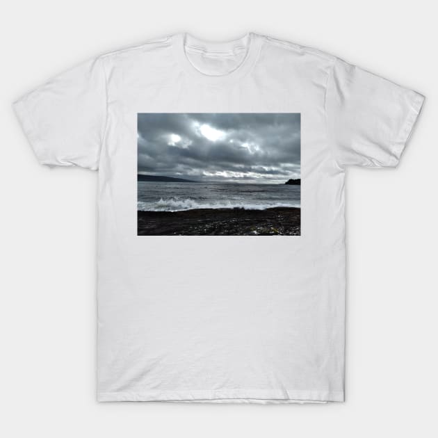 Rocky coastline near Grogport, Kintyre, Scotland. T-Shirt by richflintphoto